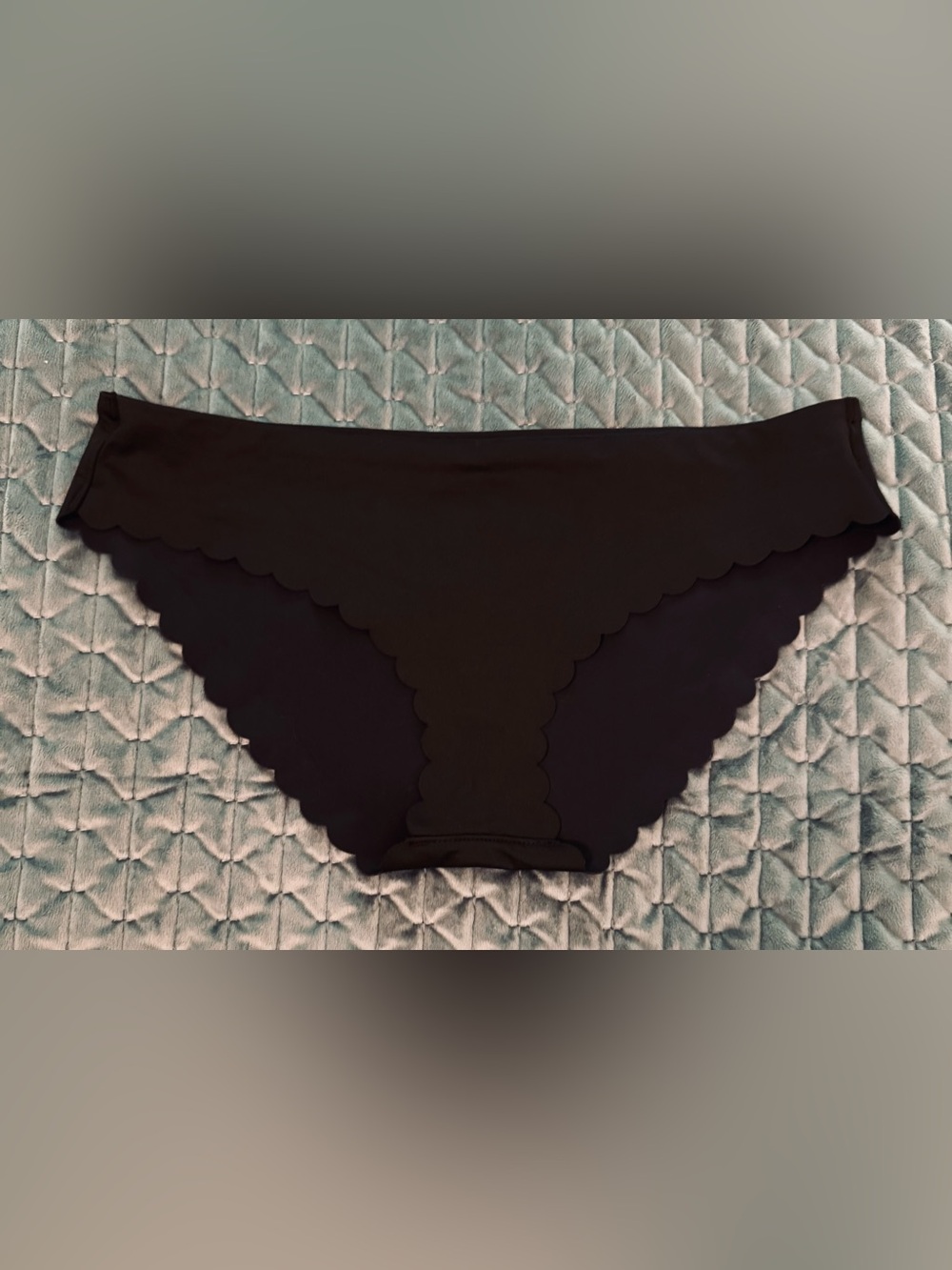 EUC J.Crew Black Scalloped Bikini Bottom (M)
